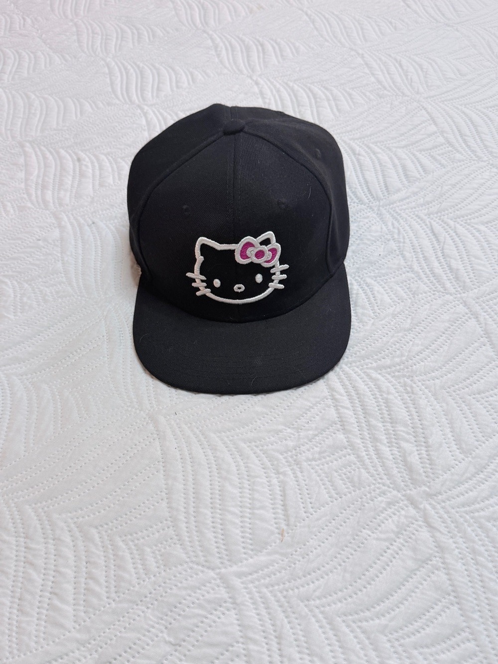 Hello Kitty Women’s Black Flat Brim Baseball Cap
